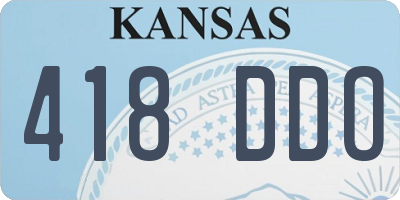 KS license plate 418DDO