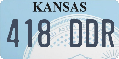 KS license plate 418DDR