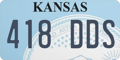 KS license plate 418DDS