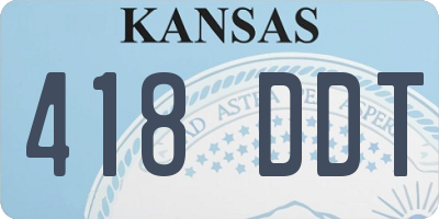 KS license plate 418DDT