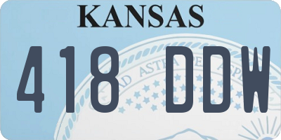 KS license plate 418DDW