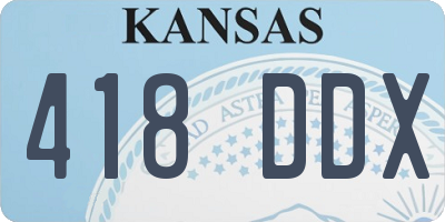 KS license plate 418DDX