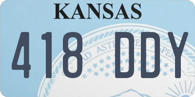 KS license plate 418DDY