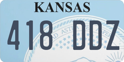 KS license plate 418DDZ