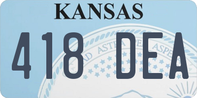 KS license plate 418DEA