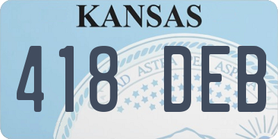 KS license plate 418DEB