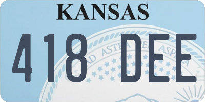 KS license plate 418DEE