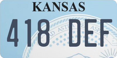 KS license plate 418DEF