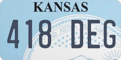 KS license plate 418DEG