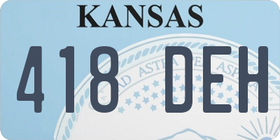 KS license plate 418DEH