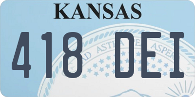 KS license plate 418DEI