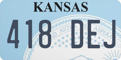 KS license plate 418DEJ