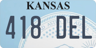 KS license plate 418DEL