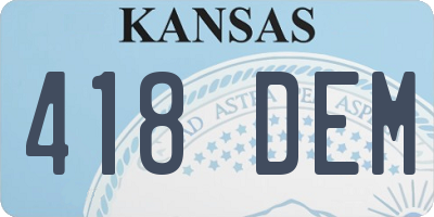 KS license plate 418DEM