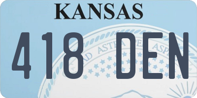 KS license plate 418DEN
