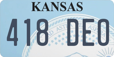 KS license plate 418DEO
