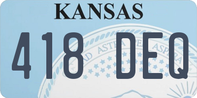 KS license plate 418DEQ