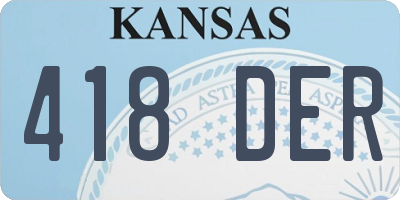 KS license plate 418DER