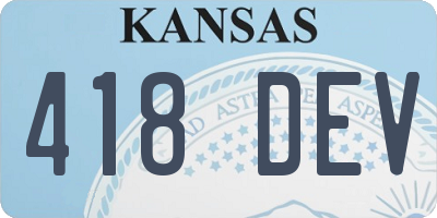KS license plate 418DEV