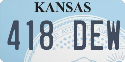 KS license plate 418DEW