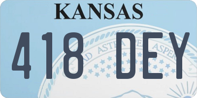 KS license plate 418DEY