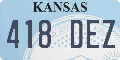 KS license plate 418DEZ