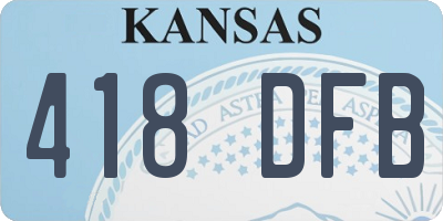 KS license plate 418DFB