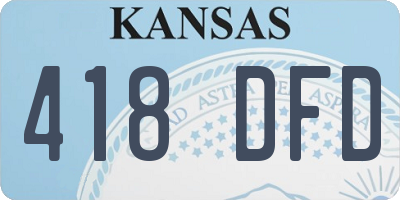 KS license plate 418DFD