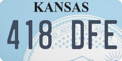 KS license plate 418DFE