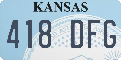 KS license plate 418DFG