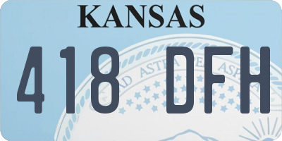 KS license plate 418DFH