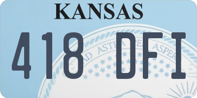 KS license plate 418DFI