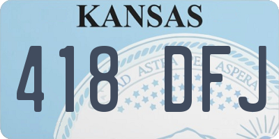 KS license plate 418DFJ