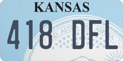 KS license plate 418DFL