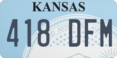 KS license plate 418DFM