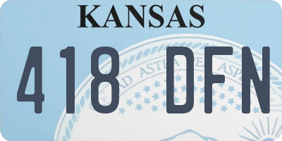 KS license plate 418DFN