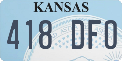KS license plate 418DFO