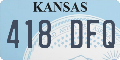KS license plate 418DFQ
