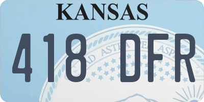 KS license plate 418DFR