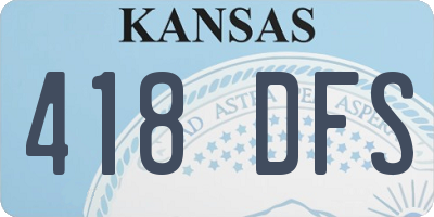 KS license plate 418DFS