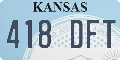 KS license plate 418DFT