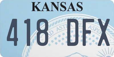 KS license plate 418DFX