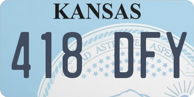 KS license plate 418DFY