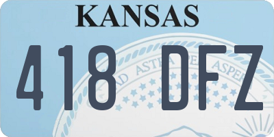 KS license plate 418DFZ