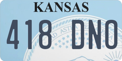 KS license plate 418DNO