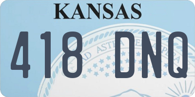 KS license plate 418DNQ