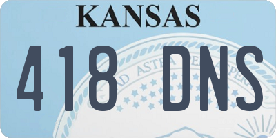 KS license plate 418DNS