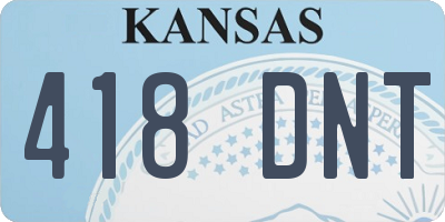 KS license plate 418DNT