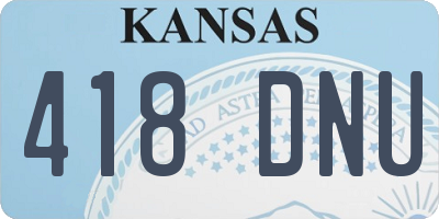 KS license plate 418DNU