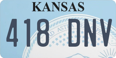 KS license plate 418DNV